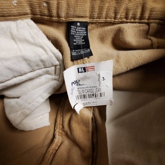 Polo Ralph Lauren Lowrise Y2K Cargo  Boho Bootcut Corduroy Womens 8/31  NWT - Picture 3 of 13